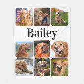 Modern Pet Photo Collage Personalized Hondenliefhe Fleece Deken (Voorkant)