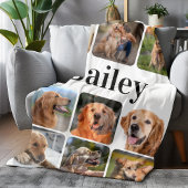 Modern Pet Photo Collage Personalized Hondenliefhe Fleece Deken