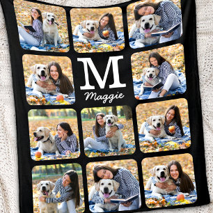 Modern Pet Photo Collage Personalized Hondenliefhe Fleece Deken