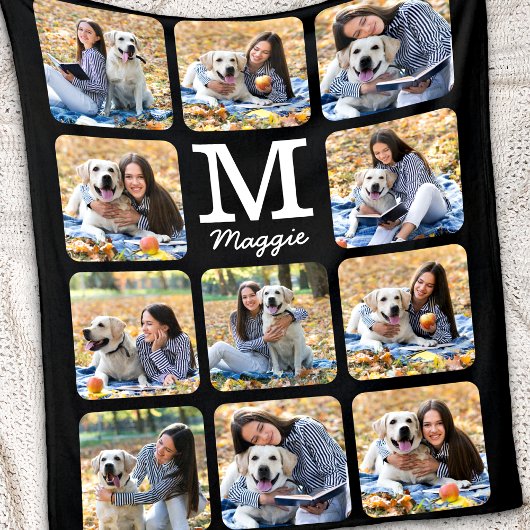 Modern Pet Photo Collage Personalized Hondenliefhe Fleece Deken