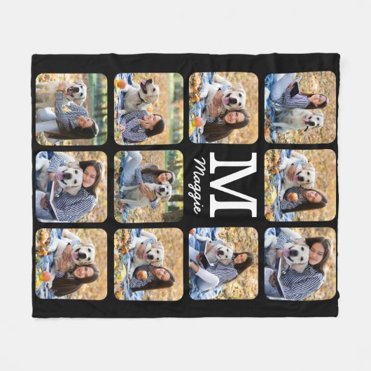 Modern Pet Photo Collage Personalized Hondenliefhe Fleece Deken (Voorkant (Horizontaal))