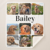 Modern Pet Photo Collage Personalized Hondenliefhe Sherpa Deken (Voorkant)