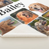 Modern Pet Photo Collage Personalized Hondenliefhe Sherpa Deken (3/4)