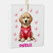 Modern Pet Photo gepersonaliseerd grillig Hondenli Keramisch Ornament (Rechts)