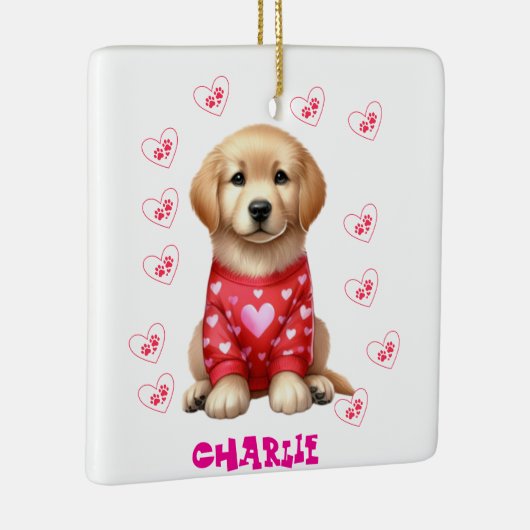 Modern Pet Photo gepersonaliseerd grillig Hondenli Keramisch Ornament (Rechts)