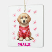 Modern Pet Photo gepersonaliseerd grillig Hondenli Keramisch Ornament (Links)