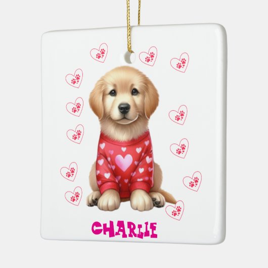 Modern Pet Photo gepersonaliseerd grillig Hondenli Keramisch Ornament (Links)
