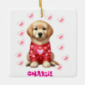 Modern Pet Photo gepersonaliseerd grillig Hondenli Keramisch Ornament (Voorkant)