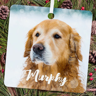 Modern Pet Photo gepersonaliseerd grillig Hondenli Metalen Ornament