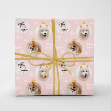 Modern Pet Photo Ornamenten Custom Christmas Pink