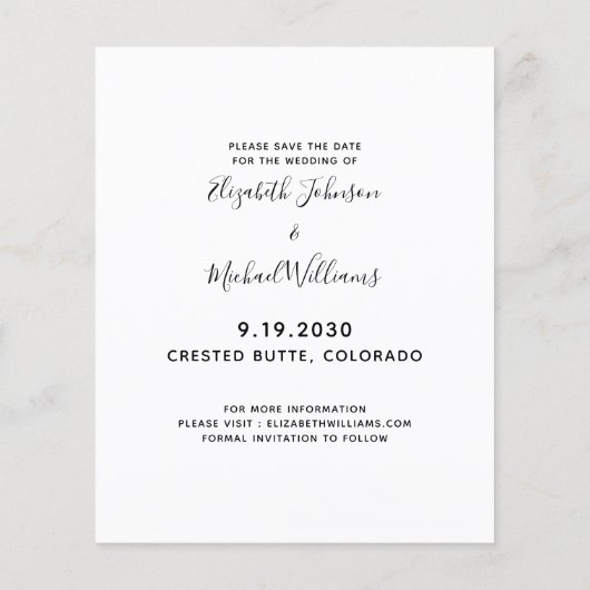 Modern Pet Photo Pet Wedding Save the Date (Achterkant)