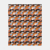 Modern Pet Photo Terracotta Paw Print Cute Fleece Deken (Voorkant)