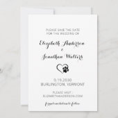 Modern Pet Photo Verloving Dog Weddenschap Save th Save The Date (Achterkant)