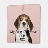 Modern Pet Script Name First Kerstn Foto Keramisch Ornament (Links)