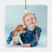 Modern Pet Script Name First Kerstn Foto Keramisch Ornament (Achterkant)