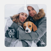 Modern Pet Script Name First Kerstn Foto Metalen Ornament (Achterkant)