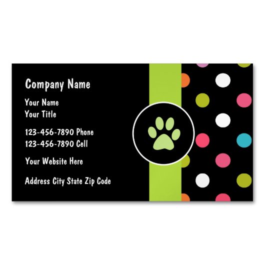 Modern Pet Thema Visitekaartje Magneet (Voorkant)