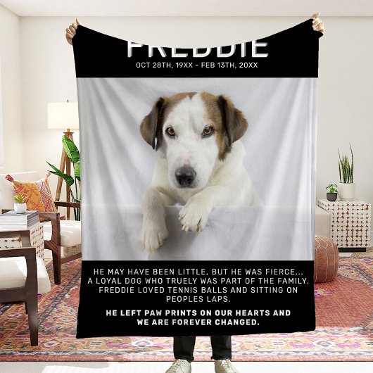 Modern Pet Tribute Photo Keepomwille Fleece Deken