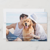 Modern Pet Wedding Couple Photo Dog Save The Date (Voorkant)