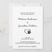 Modern Pet Wedding Couple Photo Dog Save The Date (Achterkant)