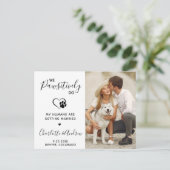 Modern Pet Wedding Photo Dog Save the Date Aankondigingskaart (Staand voorkant)