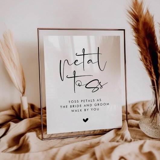Modern Petal Toss Sign For Wedding Poster
