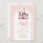 Modern petals and prosecco blush gold shower card kaart (Voorkant)