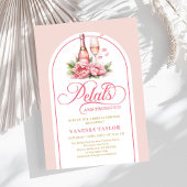 Modern petals and prosecco blush gold shower card kaart