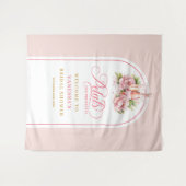 Modern petals and prosecco bridal backdrop gold wandkleed (Voorkant (horizontaal))