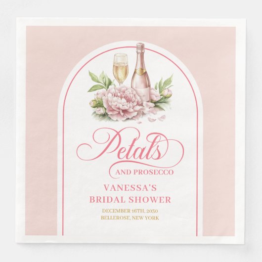 Modern Petals and Prosecco Gold Arched Napkin Set Servet (Voorkant)