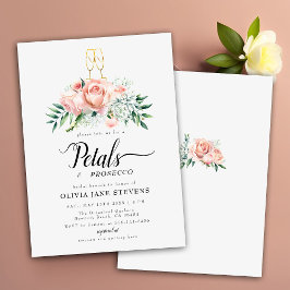 Modern Petals Prosecco Peach Rozen Bridal Brunch Kaart