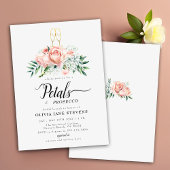 Modern Petals Prosecco Peach Rozen Bridal Brunch Kaart