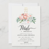 Modern Petals Prosecco Peach Rozen Bridal Brunch Kaart (Voorkant)