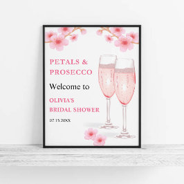 Modern Petals & Prosecco Vrijgezellenfeest Welkom Poster
