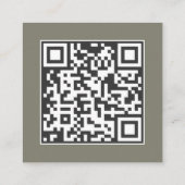 Modern Pewter Monogram QR Code Vierkante Visitekaartje (Achterkant)