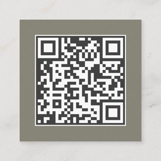 Modern Pewter Monogram QR Code Vierkante Visitekaartje (Achterkant)