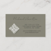 Modern Pewter Monogram QR Code Visitekaartje (Achterkant)