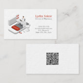 Modern Pharmacy Doctor Business Card with QR Code Visitekaartje (Voorkant / Achterkant)