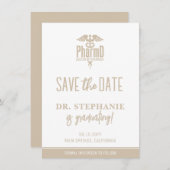 Modern PharmD Doctor of Pharmacy Afstuderen Save The Date (Voorkant / Achterkant)