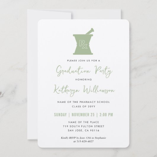 Modern PharmD Pharmacy School Afstuderen Kaart (Voorkant)