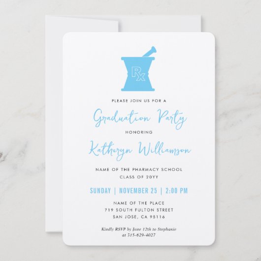Modern PharmD Pharmacy School Afstuderen Kaart (Voorkant)
