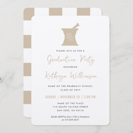 Modern PharmD Pharmacy School Afstuderen Kaart (Voorkant / Achterkant)