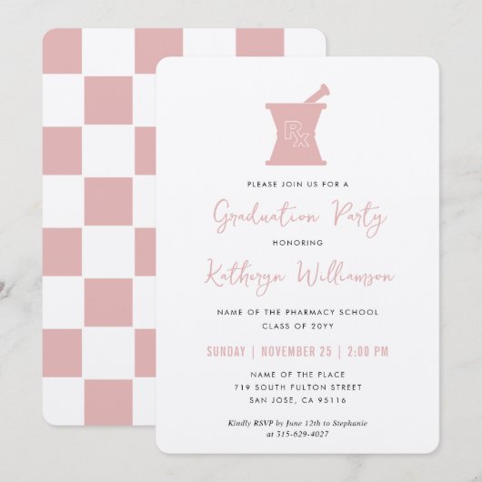 Modern PharmD Pharmacy School Afstuderen Kaart (Voorkant / Achterkant)