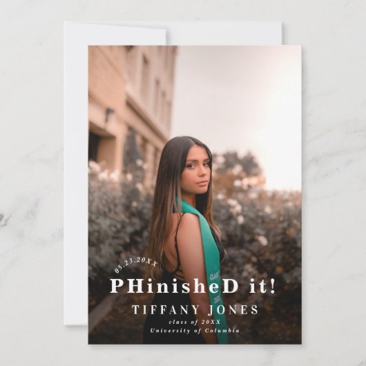 Modern Phinished it 4 Foto's PHD Afstuderen Kaart (Voorkant)
