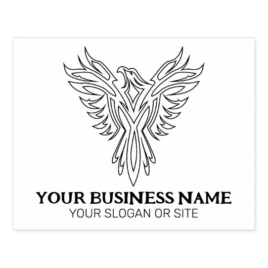 Modern Phoenix Custom Business, groot Rubberstempel (Afrduk)