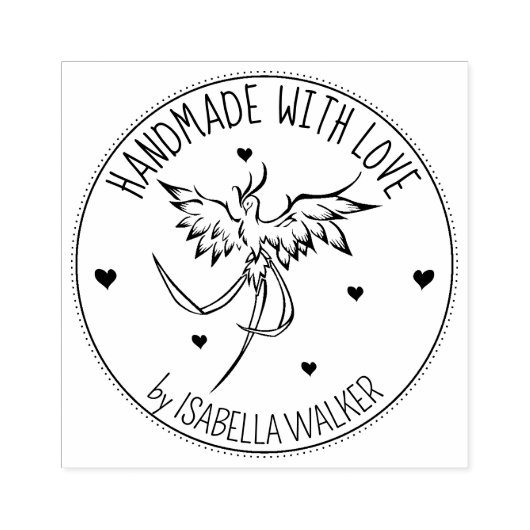 Modern Phoenix Custom Handmade with love, Rubberstempel (Afrduk)