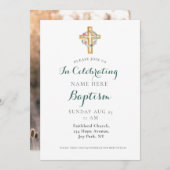 Modern Photo Adult Baptism Invitation Kaart (Voorkant / Achterkant)