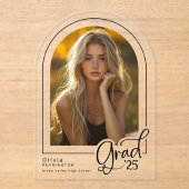 Modern Photo Afstudeerder Clear Acryl Aankondiging (Voorkant)