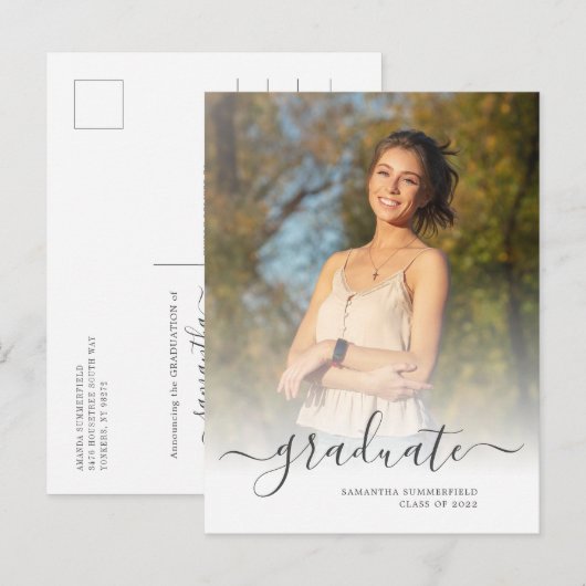 Modern Photo Afstuderen 2025 Aankondigingskaart (Voorkant / Achterkant)