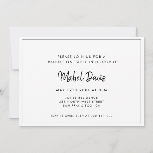 Modern Photo afstuderen Aankondiging (Achterkant)